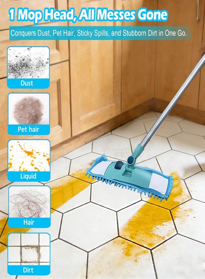 SureOBliss 4PCS 16'' Microfiber Dust Mop Pads Compatible with Leifheit 55210,Reusable Mop Refills,Replacent Wet Mopping Pad & Washable Dry Sweeping Cloths for Hardwood Floor/Tile/Marble Cleaning - Image 2